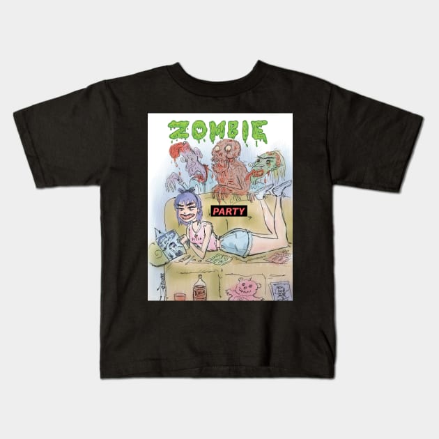 Zombie Party Kids T-Shirt by Groovy Ghoul